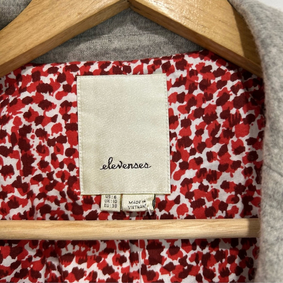 🆕 Anthropologie Elevenses Wool Blend Ruffle Collar Blazer Jacket - Picture 3 of 9